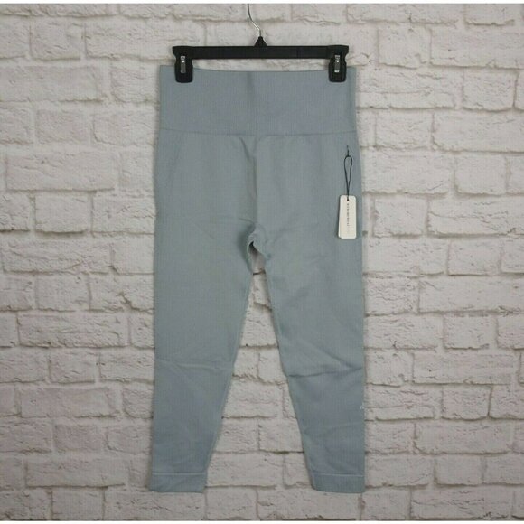 NWT WeWoreWhat Women's Ribbed Seamless Leggings Stretch Pearl Blue Active XL - Picture 3 of 12